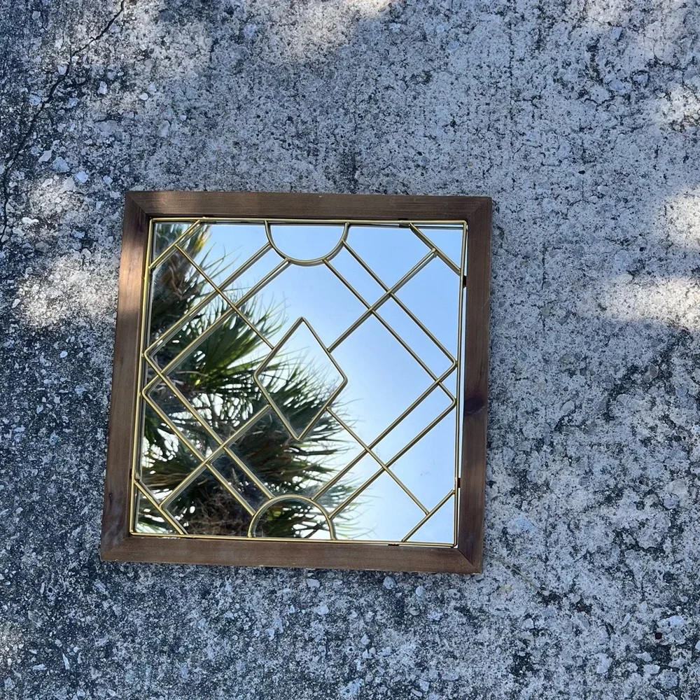 Art Deco Mirror Wood Metal Retro